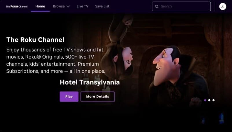 واجهة قناة Roku الرسمية تعرض مجموعة من الأفلام والمسلسلات المجانية على التلفزيون الذكي