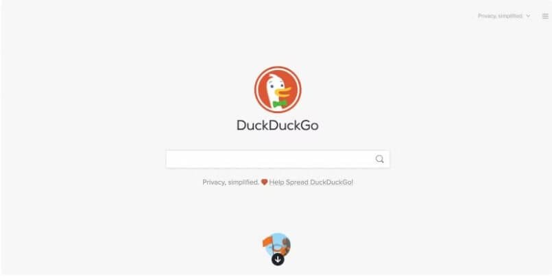 محرك البحث الآمن DuckDuckGo المستخدم في الويب العميق والويب المظلم.