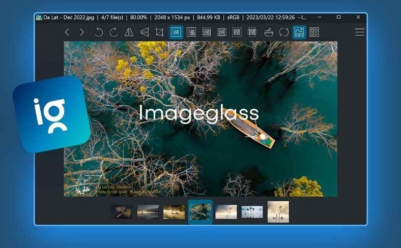 واجهة برنامج ImageGlass على ويندوز لعرض الصور بسرعة ودقة عالية