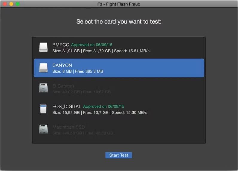 شاشة تنفيذ اختبار F3 عبر سطر الأوامر على لينكس لاكتشاف SSD المزيّف.