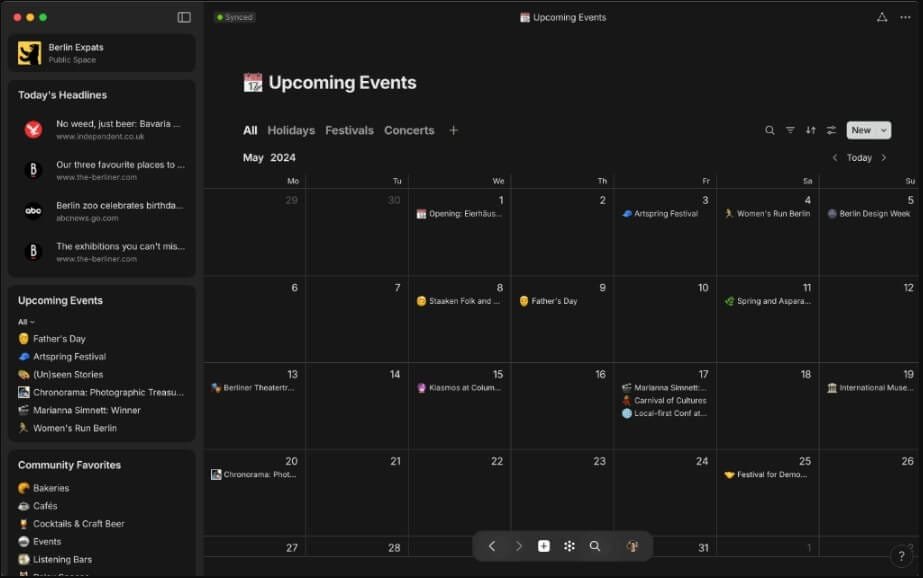 تجربة المستخدم في تطبيق Anytype على الحاسوب أثناء ترتيب الأفكار والملاحظات باستخدام المساحات المتعددة.