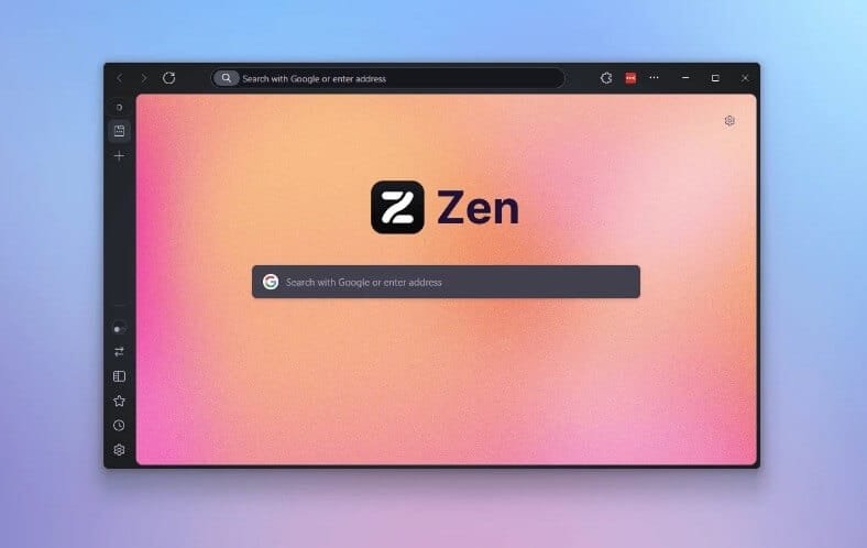 متصفح Zen Browser مفتوح على موقع تقني في ويندوز بواجهة بسيطة خالية من الإعلانات