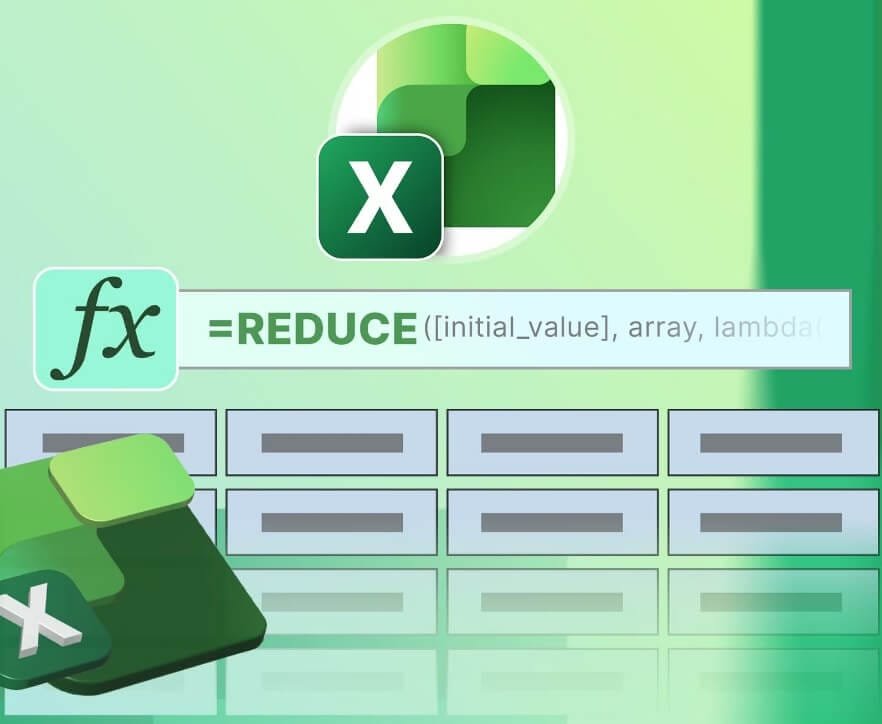 استخدام دالة REDUCE في Excel